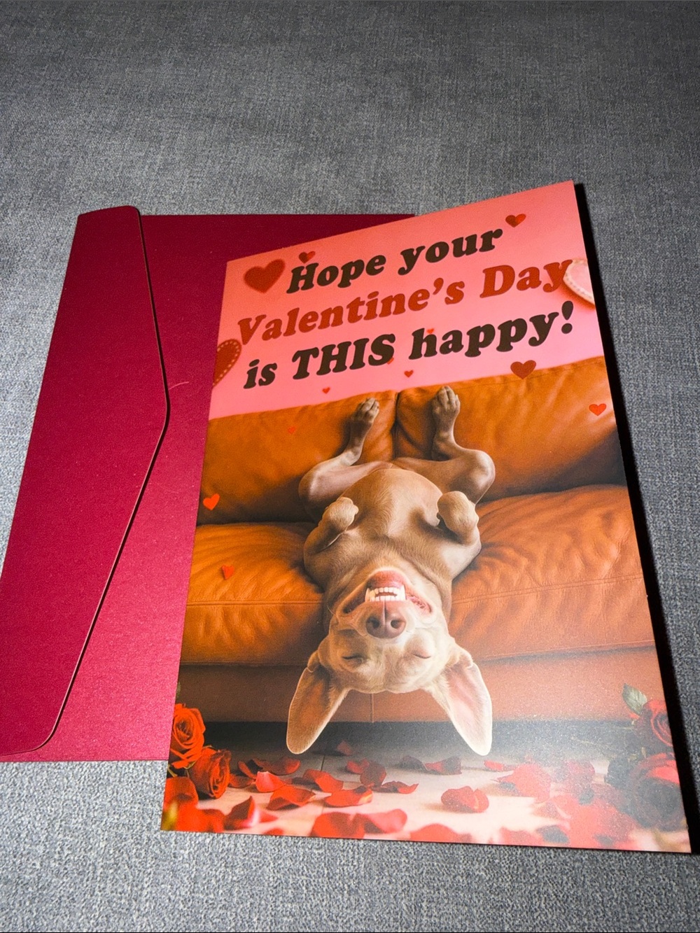 Valentine's Day Card with Happy Dog